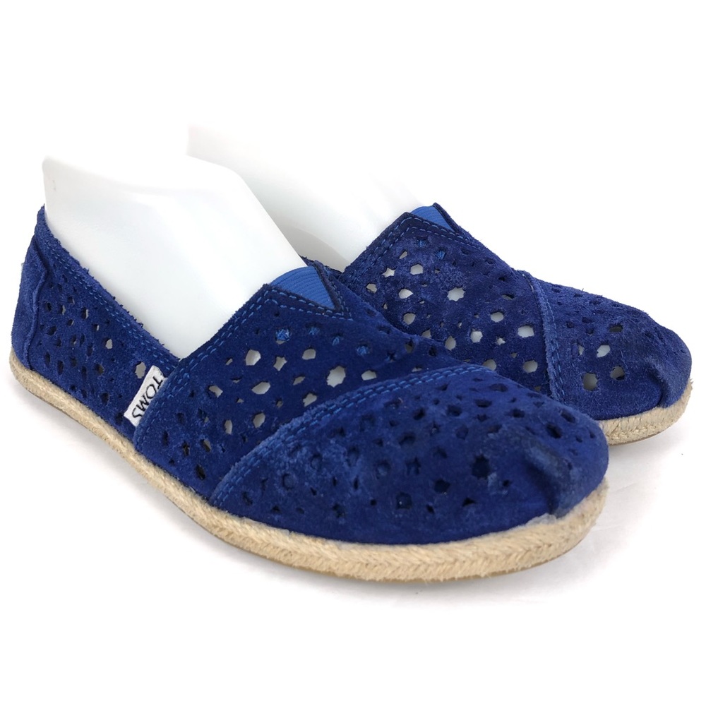 TOMS Suede Slip-On Perforated Espadrille Flats 6.5